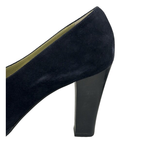 Yves Saint Laurent YSL Blue Suede Pumps Shoes Block Heel MISMATCHED 7M & 7N Vtg - Picture 14 of 15